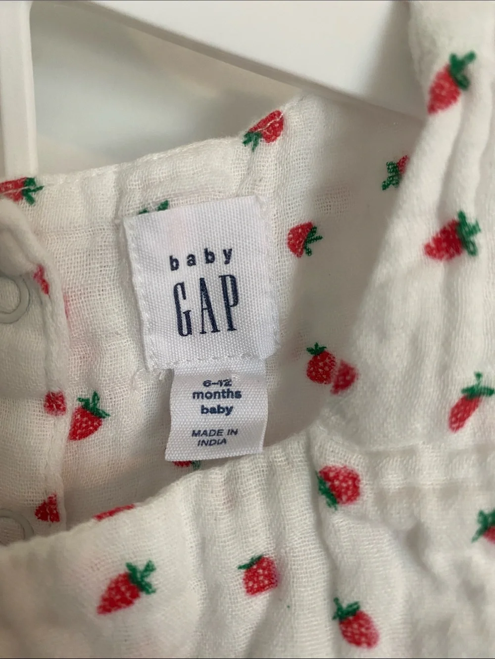GAP White Strawberry Print Tank Top & Bloomers - Red Green Accents